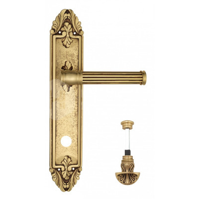 Дверная ручка на планке Venezia Impero VNZ1973 PL90 французcкое золото + коричневый
