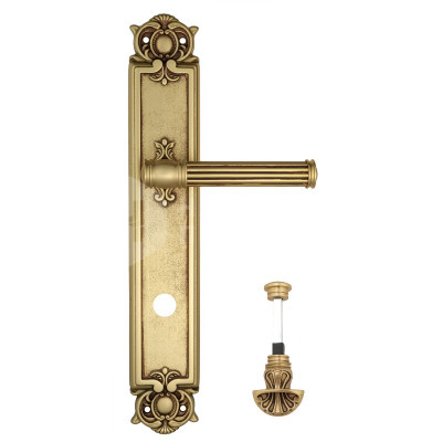 Дверная ручка на планке Venezia Impero VNZ2348 PL97 французcкое золото + коричневый