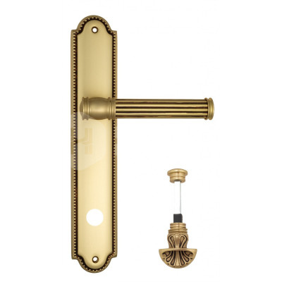 Дверная ручка на планке Venezia Impero VNZ2372 PL98 французcкое золото + коричневый