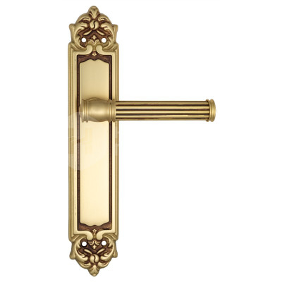 Дверная ручка на планке Venezia Impero VNZ1995 PL96 французcкое золото + коричневый