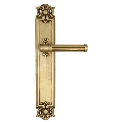Дверная ручка на планке Venezia Impero VNZ2346 PL97 французcкое золото + коричневый