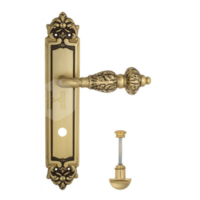 Дверная ручка на планке Venezia Lucrecia VNZ2072 PL96 французское золото + коричневый