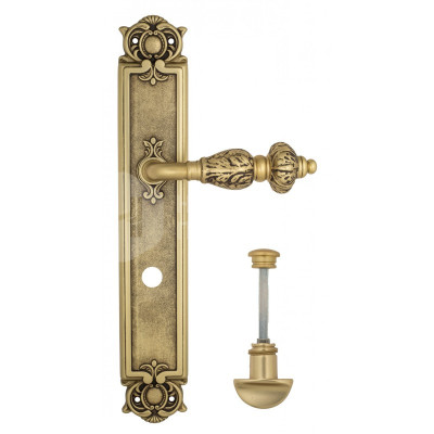Дверная ручка на планке Venezia Lucrecia VNZ2071 PL97 французское золото + коричневый