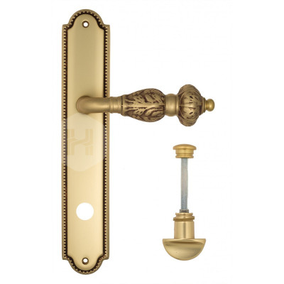 Дверная ручка на планке Venezia Lucrecia VNZ1640 PL98 французское золото + коричневый