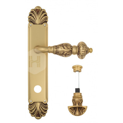 Дверная ручка на планке Venezia Lucrecia VNZ2877 PL87 французское золото + коричневый
