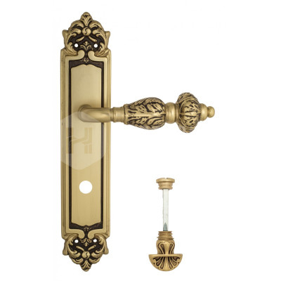 Дверная ручка на планке Venezia Lucrecia VNZ2681 PL96 французское золото + коричневый