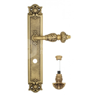 Дверная ручка на планке Venezia Lucrecia VNZ2678 PL97 французское золото + коричневый