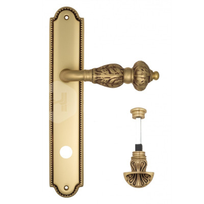 Дверная ручка на планке Venezia Lucrecia VNZ1641 PL98 французское золото + коричневый