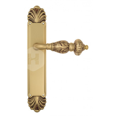 Дверная ручка на планке Venezia Lucrecia VNZ2878 PL87 французское золото + коричневый