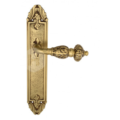 Дверная ручка на планке Venezia Lucrecia VNZ2508 PL90 французское золото + коричневый