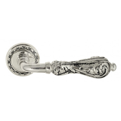 Дверная ручка Venezia Monte Cristo VNZ1326 D2 натуральное серебро + черный