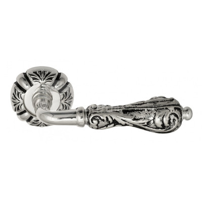 Дверная ручка Venezia Monte Cristo VNZ1444 D5 натуральное серебро + черный