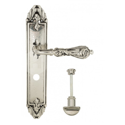 Дверная ручка на планке Venezia Monte Cristo VNZ2526 PL90 натуральное серебро + черный