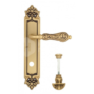 Дверная ручка на планке Venezia Monte Cristo VNZ2696 PL96 французское золото + коричневый