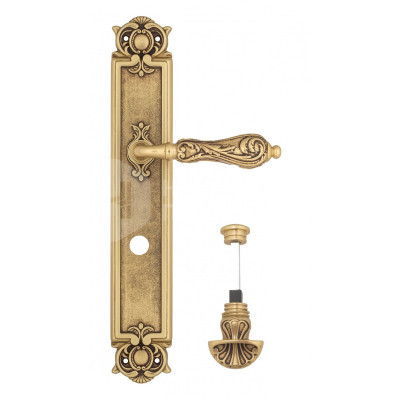 Дверная ручка на планке Venezia Monte Cristo VNZ2692 PL97 французское золото + коричневый