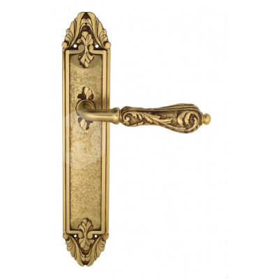 Дверная ручка на планке Venezia Monte Cristo VNZ2538 PL90 французское золото + коричневый