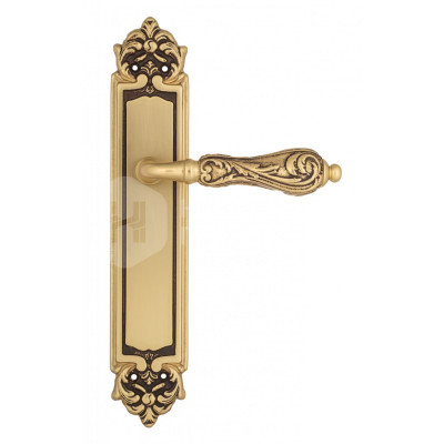 Дверная ручка на планке Venezia Monte Cristo VNZ930 PL96 французское золото + коричневый
