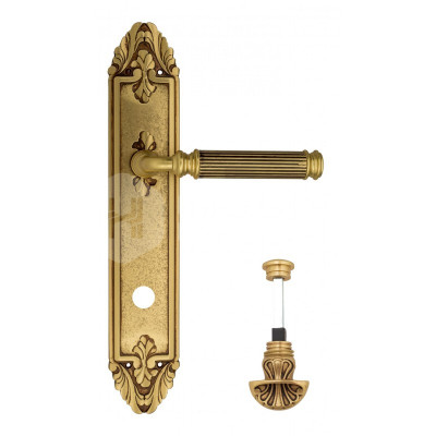 Дверная ручка на планке Venezia Mosca VNZ3070 PL90 французское золото + коричневый
