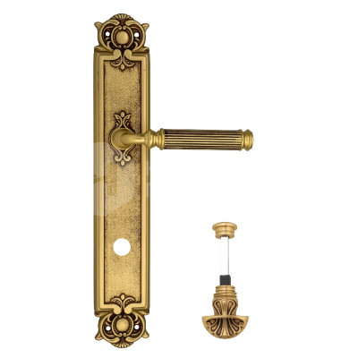 Дверная ручка на планке Venezia Mosca VNZ3120 PL97 французское золото + коричневый
