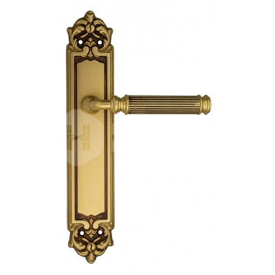 Дверная ручка на планке Venezia Mosca VNZ3077 PL96 французское золото + коричневый