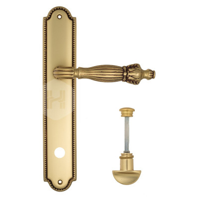Дверная ручка на планке Venezia Olimpo VNZ1607 PL98 французское золото + коричневый