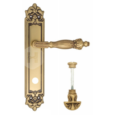 Дверная ручка на планке Venezia Olimpo VNZ1096 PL96 французское золото + коричневый