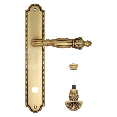 Дверная ручка на планке Venezia Olimpo VNZ1608 PL98 французское золото + коричневый