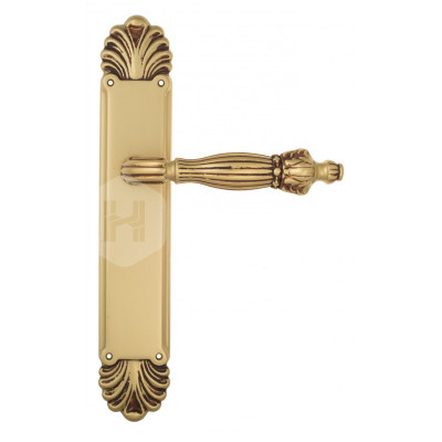 Дверная ручка на планке Venezia Olimpo VNZ3379 PL87 французское золото + коричневый