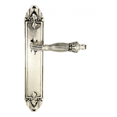 Дверная ручка на планке Venezia Olimpo VNZ2552 PL90 натуральное серебро + черный