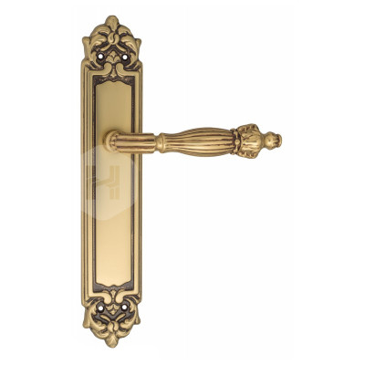Дверная ручка на планке Venezia Olimpo VNZ1090 PL96 французское золото + коричневый