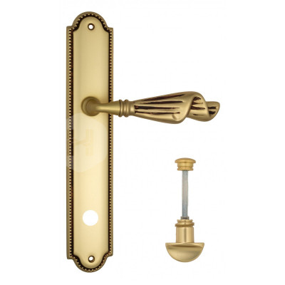 Дверная ручка на планке Venezia Opera VNZ3810 PL98 французское золото + коричневый