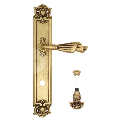 Дверная ручка на планке Venezia Opera VNZ3815 PL97 французское золото + коричневый