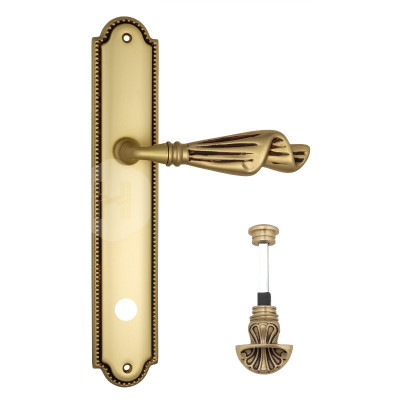 Дверная ручка на планке Venezia Opera VNZ3809 PL98 французское золото + коричневый