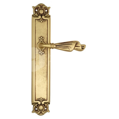 Дверная ручка на планке Venezia Opera VNZ3676 PL97 французское золото + коричневый