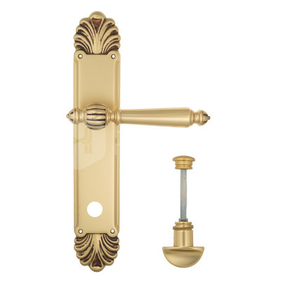 Дверная ручка на планке Venezia Pellestrina VNZ3469 PL87 французское золото + коричневый