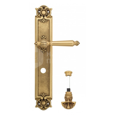 Дверная ручка на планке Venezia Pellestrina VNZ2706 PL97 французское золото + коричневый