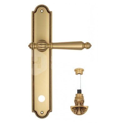 Дверная ручка на планке Venezia Pellestrina VNZ1578 PL98 французское золото + коричневый