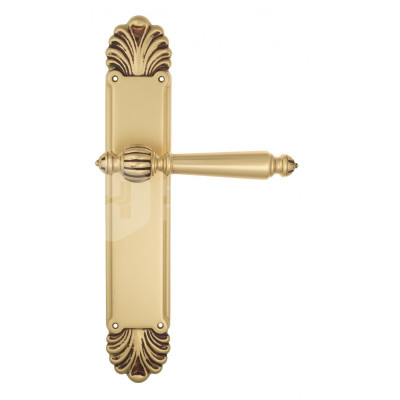 Дверная ручка на планке Venezia Pellestrina VNZ3471 PL87 французское золото + коричневый