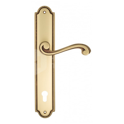 Дверная ручка на планке Venezia Vivaldi VNZ1662 PL98 французское золото + коричневый