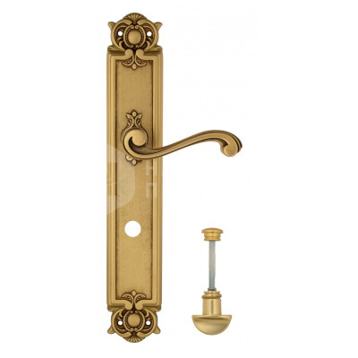 Дверная ручка на планке Venezia Vivaldi VNZ2772 PL97 французское золото + коричневый