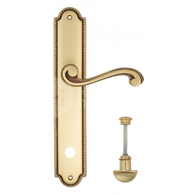 Дверная ручка на планке Venezia Vivaldi VNZ1664 PL98 французское золото + коричневый