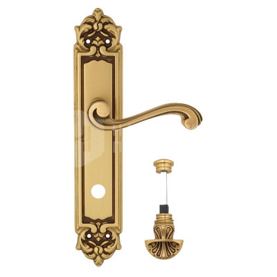 Дверная ручка на планке Venezia Vivaldi VNZ2769 PL96 французское золото + коричневый
