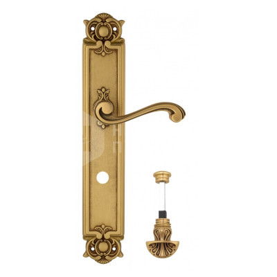 Дверная ручка на планке Venezia Vivaldi VNZ2773 PL97 французское золото + коричневый