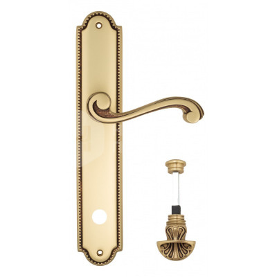 Дверная ручка на планке Venezia Vivaldi VNZ1665 PL98 французское золото + коричневый