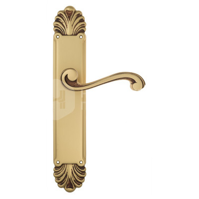 Дверная ручка на планке Venezia Vivaldi VNZ3415 PL87 французское золото + коричневый