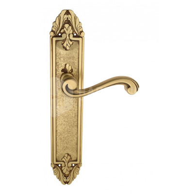 Дверная ручка на планке Venezia Vivaldi VNZ2611 PL90 французское золото + коричневый