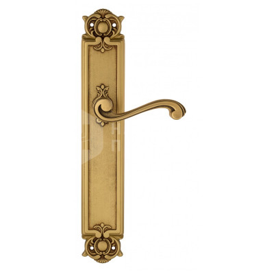 Дверная ручка на планке Venezia Vivaldi VNZ2770 PL97 французское золото + коричневый