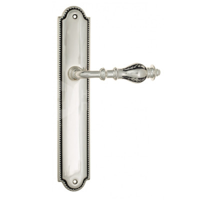 Дверная ручка на планке Venezia Gifestion VNZ3686 PL98 натуральное серебро + черный